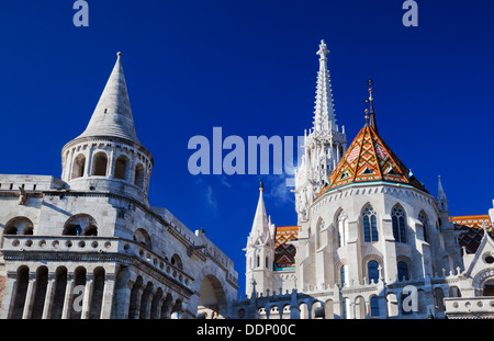 Bastione del Pescatore sul Castello di Buda Hill a Budapest, Ungheria Foto Stock