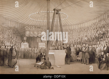 Prince Albert la posa della prima pietra del nuovo Royal Exchange, Londra, 17 gennaio 1842 Artista: Thomas Allom Foto Stock