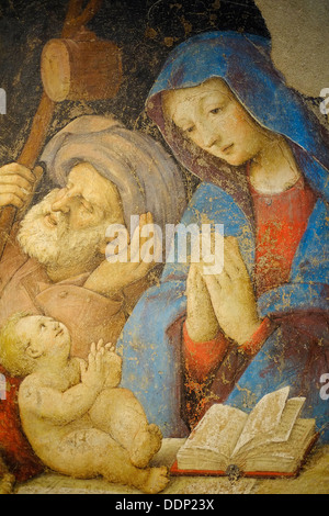 Italia, Emilia-Romagna, Bologna, Pinacoteca Nazionale, Sacra famiglia da amico Aspertini, 1518 Foto Stock