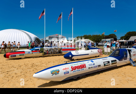 Alcuni di velocità su terra display leggende al 2013 Goodwood Festival of Speed, Sussex, Regno Unito. Foto Stock