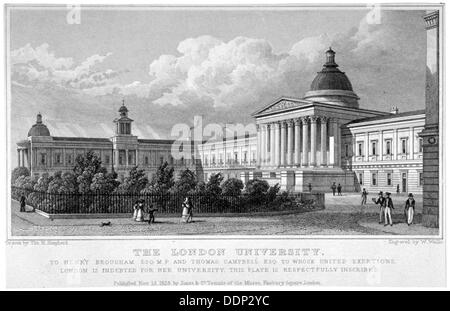 University College di Gower Street, Londra, 1828. Artista: W Wallis Foto Stock