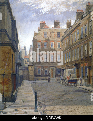 Gough Square, Londra, 1881. Artista: John Crowther Foto Stock