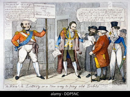 "Kentish lotteria - o un nuovo modo per pagare i debiti precedenti", 1819. Artista: Anon Foto Stock