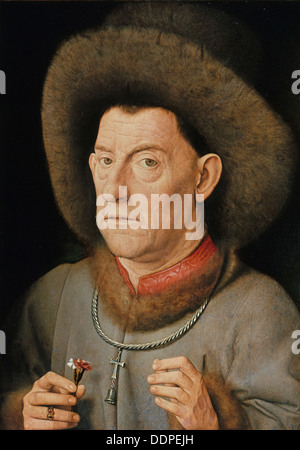 Uomo con colori rosa, c. 1510. Artista: Eyck, Jan van (1390-1441) Foto Stock