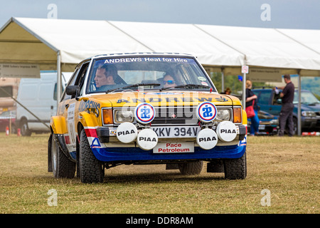 1981 Talbot Sunbeam Lotus sulla foresta rally a Goodwood Festival della velocità, Sussex, Regno Unito. Driver: John Leahy. Foto Stock