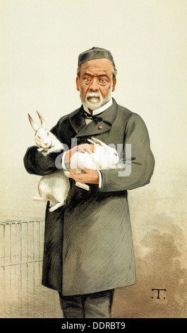 Louis Pasteur chimico francese - Cartoon da "Vanity Fair", Gennaio 1887 Foto Stock