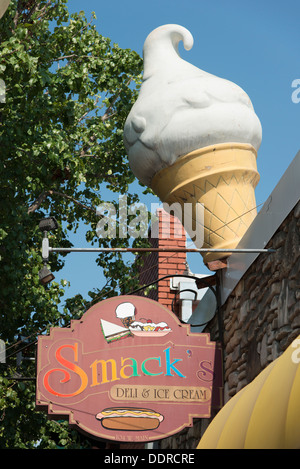 Gelateria segno, Branson, Taney County, Missouri, Stati Uniti d'America Foto Stock