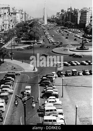 Geografia / viaggio, Argentina, Buenos Aires, strade, Avenida Nueve de Julio, view, 1950, diritti aggiuntivi-clearences-non disponibile Foto Stock