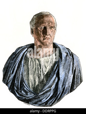 Cicerone, statista e oratore della Roma antica. Colorate a mano la xilografia Foto Stock