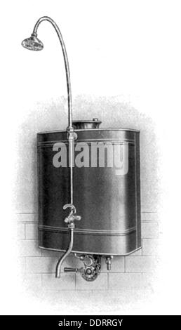 Bagno, bagno, caldaia a gas, disegno, circa 1910, diritti-aggiuntivi-non-disponibili Foto Stock
