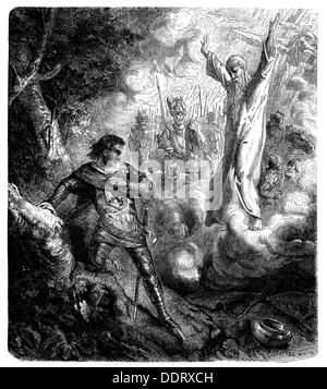 Letteratura, El Cid, illustrazione, apparizione di San Lazzaro, litografia di Gerlier, 19 ° secolo, diritti aggiuntivi-clearences-non disponibile Foto Stock