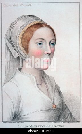 Catherine Howard, quinta moglie di Enrico VIII, (1796). Artista: Francesco Bartolozzi Foto Stock