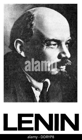 Lenin (Vladimir Ilyich Ulyanov), 22.4.1870 - 21.1.1924, politico russo, ritratto, 1900s / 1920s, Foto Stock