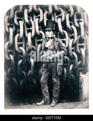 Isambard Kingdom Brunel, ingegnere britannico, 1857. Artista: Robert Howlett Foto Stock