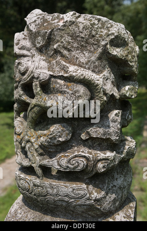 Le Tombe dei Ming, Nanjing, Cina. Particolare della terrazza sotto la Xiaoling Hall. Foto Stock