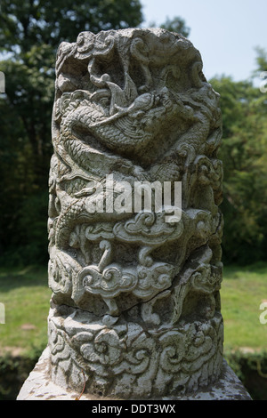 Le Tombe dei Ming, Nanjing, Cina. Particolare della terrazza sotto la Xiaoling Hall. Foto Stock