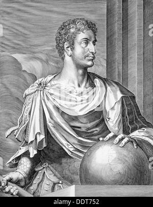 Augusto Imperatore romano, (c1590-1629). Artista: Egidio Sadeler II Foto Stock