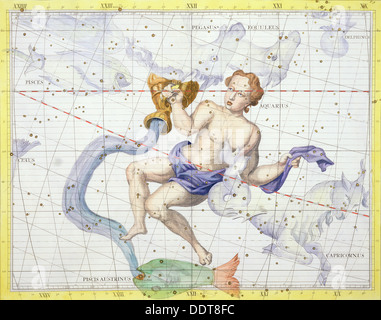 Costellazione di Aquarius, 1729. Artista: sconosciuto Foto Stock