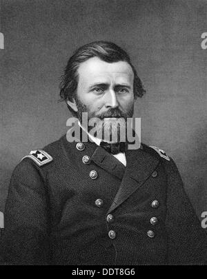 Ulisse S Grant, generale americano e diciottesimo presidente degli Stati Uniti del XIX secolo. Artista: Robert E Whitechurch Foto Stock