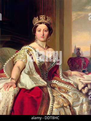 La regina Victoria, 1859. Artista: Franz Xaver Winterhalter Foto Stock
