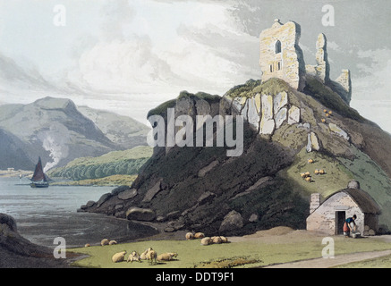 Il castello di AROS, Isle of Mull, Scozia, 1818. Artista: William Daniell Foto Stock