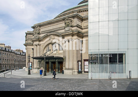 La Usher Hall su Lothian Road nel west end di Edinburgo, costruito nel 1914, una ala di vetro è stato aggiunto nel 2009. Foto Stock