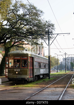 Il San Carlo Tram di New Orleans, in Louisiana. Foto Stock