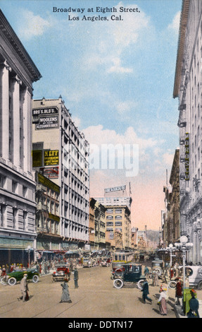 Broadway in 8th Street, Los Angeles, California, USA, 1915. Artista: sconosciuto Foto Stock