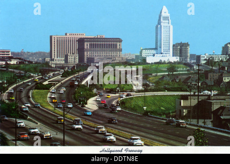 Hollywood Freeway, Los Angeles, California, USA, 1970. Artista: sconosciuto Foto Stock