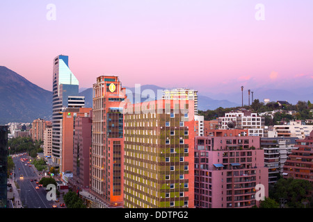 Facciata verde per il nuovo edificio di Intercontinental Hotel, Santiago del Cile Foto Stock