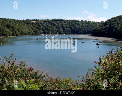 Fiume Fal estuario Malpas, Truro, Cornwall, Regno Unito 2013 Foto Stock