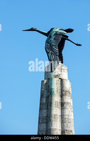 WW1 monumento per Georges Guynemer, la prima guerra mondiale uno francese pilota da caccia a Poelkapelle, Fiandre Occidentali, Belgio Foto Stock