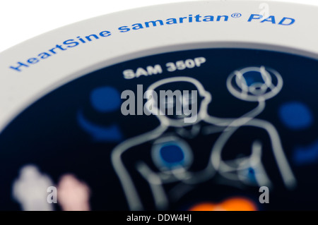 Close up di un Heartsine SAM350PP defibrillatore automatico Foto Stock