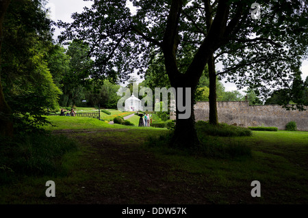Woodstock House, giardini e arboretum in Inistioge, nella Contea di Kilkenny, Irlanda Foto Stock