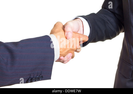 Imprenditori agitando mani isolato Foto Stock