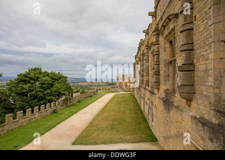 La terrazza gamma al Bolsover Castle nel Derbyshire, Inghilterra. Foto Stock