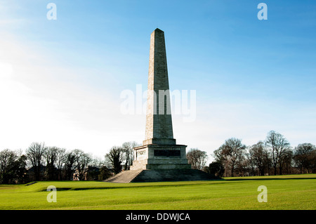 Il monumento di Wellington è un obelisco situato nel Phoenix Park di Dublino, Irlanda. Foto Stock