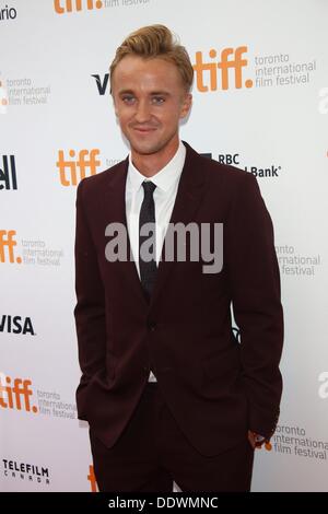 Toronto, Canada. 7 Sep, 2013. Attore Tom Felton assiste la premiere del 'teresa' durante la trentottesima annuale di Toronto International Film Festival aka formato TIFF a Princess of Wales Theatre di Toronto, Canada, il 07 settembre 2013. Foto: Hubert Boesl/dpa/Alamy Live News Foto Stock