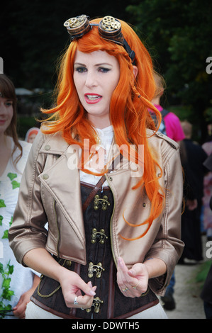 Carattere steampunk a 2012 Fantasy Fair Arcen Paesi Bassi Foto Stock