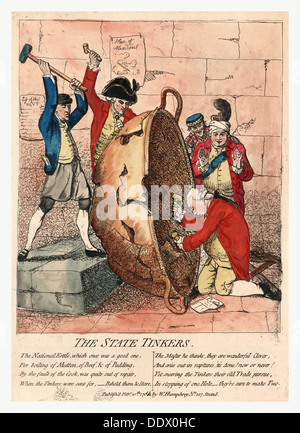 Lo stato tinkers, Gillray James, 1756-1815, incisore, pubblicato Feb'y decimo 1780 da W. Humphrey, 1780. Foto Stock