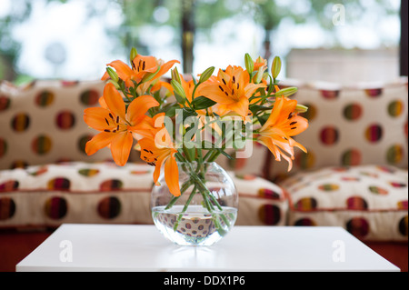 Gigli arancio in un vaso Foto Stock