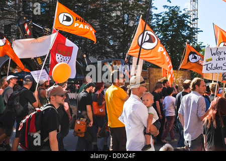 Anti NSA manifestazione a Berlino Foto Stock