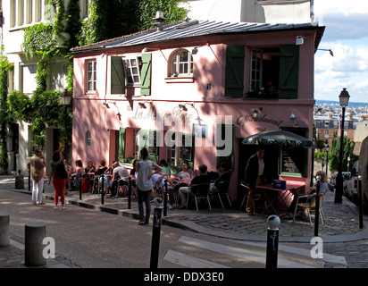 La maison Rose,ristorante,rue de l'Abreuvoir,Butte Montmartre hill,Parigi,Francia Foto Stock