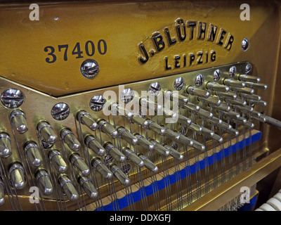 Bluthner pianoforte dettaglio 37400, chiavi, meccanismo, Lipsia, Germania Foto Stock