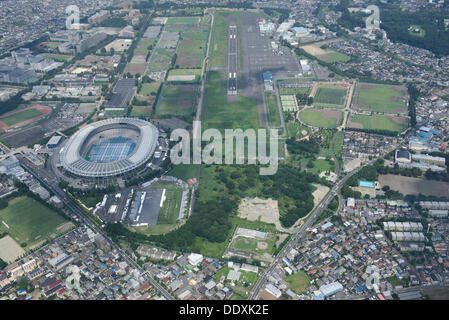 Musashino Forest Park e il centro sportivo: Tokyo, Giappone: Vista aerea del luogo proposto per il 2020 Giochi olimpici estivi. (Foto di AFLO) Foto Stock