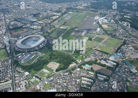 Musashino Forest Park e il centro sportivo: Tokyo, Giappone: Vista aerea del luogo proposto per il 2020 Giochi olimpici estivi. (Foto di AFLO) Foto Stock