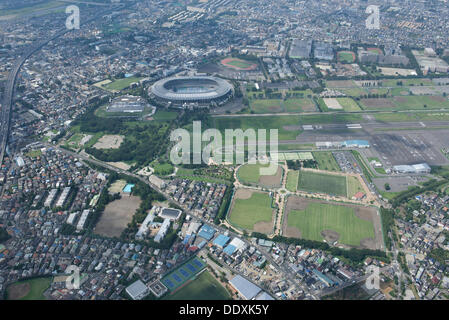 Musashino Forest Park e il centro sportivo: Tokyo, Giappone: Vista aerea del luogo proposto per il 2020 Giochi olimpici estivi. (Foto di AFLO) Foto Stock