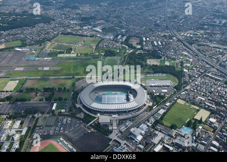 Musashino Forest Park e il centro sportivo: Tokyo, Giappone: Vista aerea del luogo proposto per il 2020 Giochi olimpici estivi. (Foto di AFLO) Foto Stock