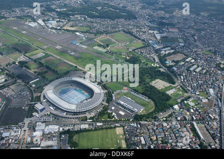 Musashino Forest Park e il centro sportivo: Tokyo, Giappone: Vista aerea del luogo proposto per il 2020 Giochi olimpici estivi. (Foto di AFLO) Foto Stock