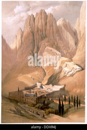 "Convento di Santa Caterina con il monte Oreb, 19 febbraio 1839' (1849). Artista: Louis Haghe Foto Stock